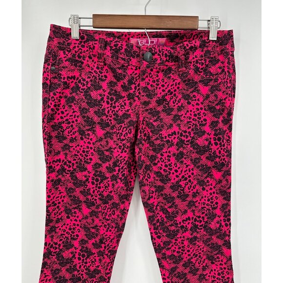 Glo Oralie Low Rise Jegging Juniors Medium Pink Floral Cheetah Print Vintage Y2k - Picture 2 of 10